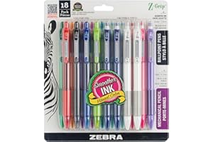Zebra Pen Z-Grip Retractable Ballpoint Pen and Mechanical Pencil Set, Medium Point, #2 HB Lead Pencils, Assorted Ink Colors, School Supplies, Teacher Supplies, and Office Supplies, 18-Pack (23618)