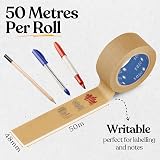 Koju Kraft Paper Packing Tape 48mm x 50m 3 Pack Eco Friendly Recyclable view 4