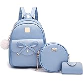 I IHAYNER Girls Bowknot 3-Pieces Fahsion Leather Backpack Backpack Purse for Women Rucksack for Ladies Shoulder Bag | Backpack Purse, Rucksack, for Ladies, Shoulder Bag, Backpack Purse, Rucksack