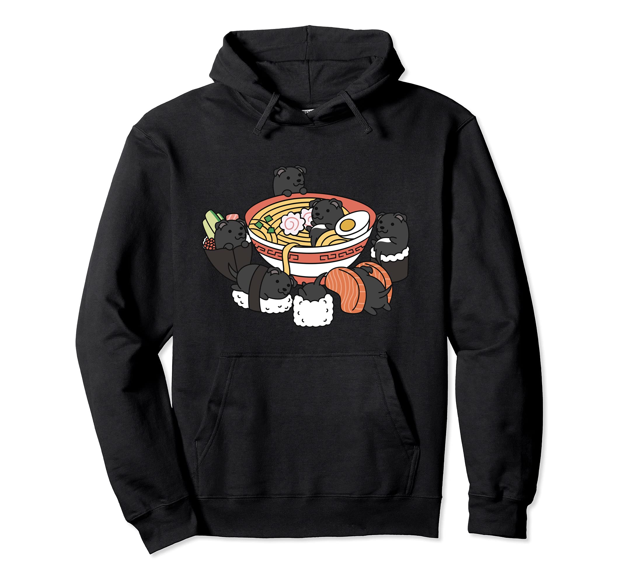 Ramen Sushi Staffordshire Bull Terrier Dog Pullover Hoodie