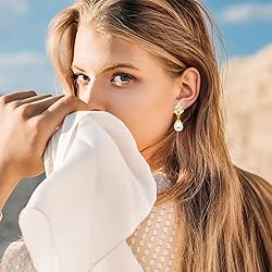 Trinckle Gold Bridesmaid Earrings, Gold Pearl