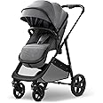 Mompush Wiz 2-in-1 Convertible Baby Stroller with Bassinet Mode, Foldable Infant Stroller with Reversible Seat and Large UPF 50+ Canopy