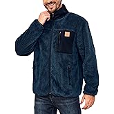 Little Donkey Andy Men's Fuzzy Fleece Jacket Sherpa Jackets Full Zip Up Thermal Coat with 3 Zipper Pockets for Fall Winter