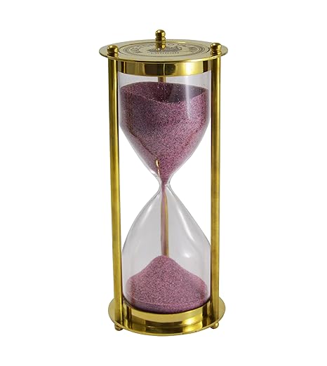 Buy Handmade Brass 5 Minute Pink Sand Timer Hourglass Made For
