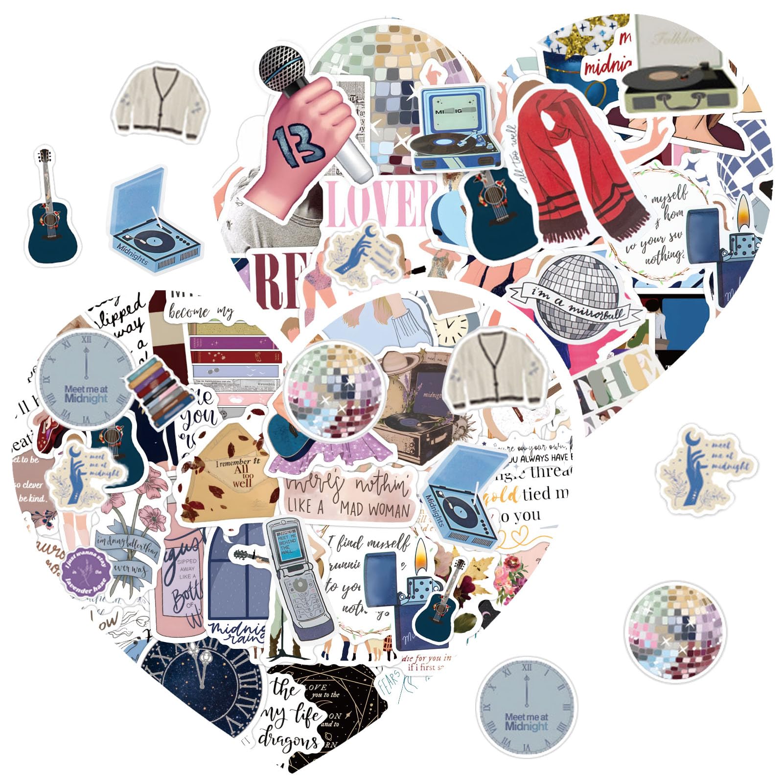 GWAWG 200 Pack Singer Stickers - Waterproof, Pop, Fashion Aesthetic Trendy Music Scrapbook Stickers for Laptop, Water Bottles, Book, Guitar, Suitcase, Skateboard