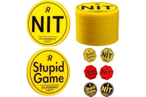 RUNNING HOT Nit Button Set for Texas Hold'em & Omaha Poker (Pack of 10) - Professional Chips for The Stand-Up Game - Enhance 