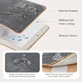 LE SURE Waterproof Dog Blanket 100x80cm Fleece Plush Reversible Grey view 2