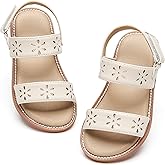 PHIRAMIN Toddler Girl Sandals - Flower Girl Dress Shoes Open Toe Little Kid Summer Flats