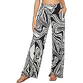 Urban CoCo Women's Boho Palazzo Pants Wide Leg Beach Pants High Waisted Lounge Pants with Pockets