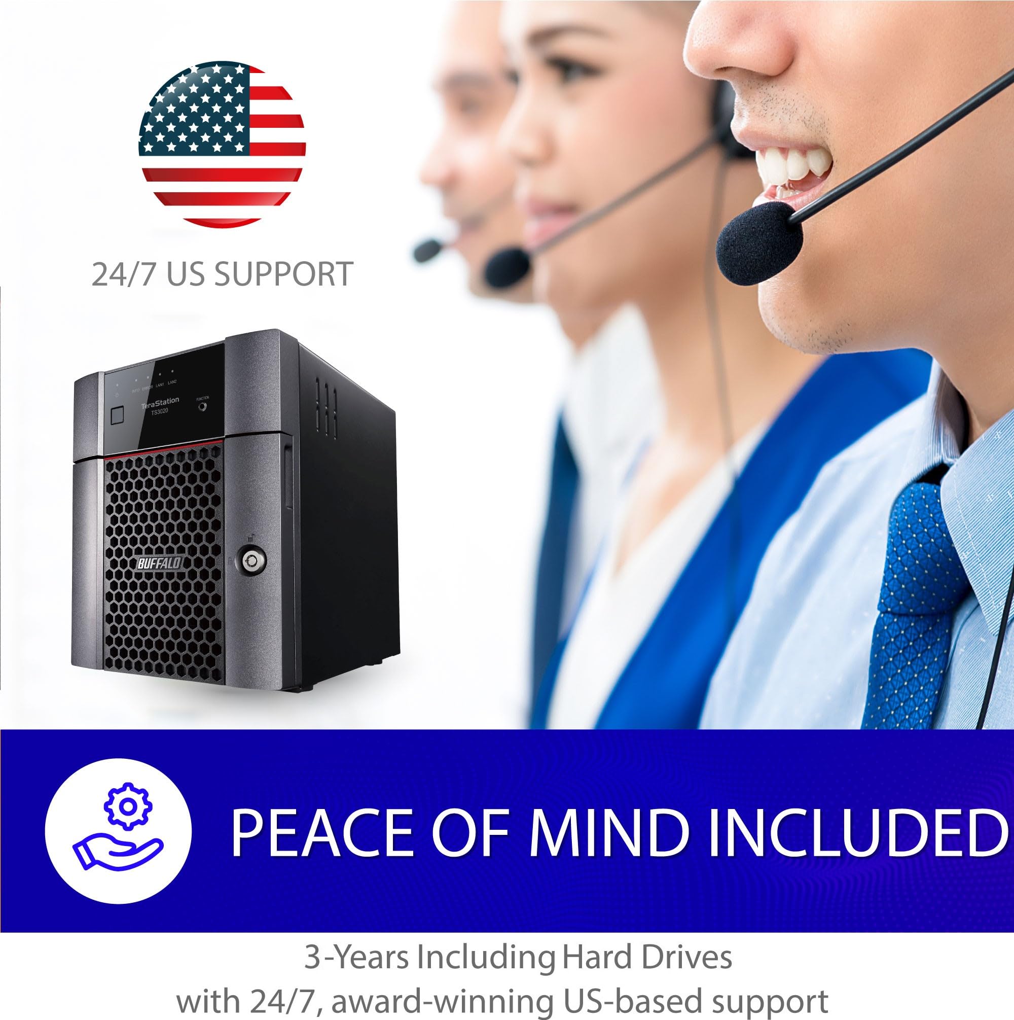 BUFFALO TeraStation 3420DN 4-Bay SMB 16TB (2x8TB) Desktop NAS w/Hard Drives Included Network Attached Storage