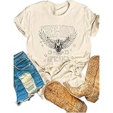 Vintage Rock Band T-Shirt Woman Retro Bird Shirt Eagle Graphic Tees Retro Music Shirt Casual Short Sleeve Tops