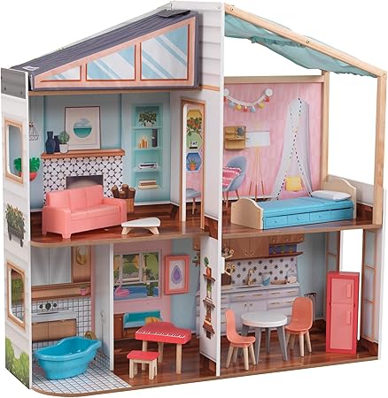 Magnetic Makeover Wooden Dollhouse with 