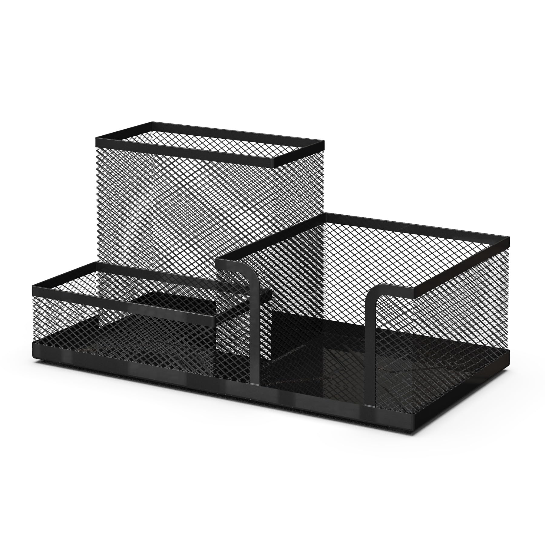 Mesh Desk Organiser and Pen Holder - Office Supplies Accessories - School Supplies Organiser - Pen and Stationery Organiser - 20.3x10.3x10.3 cm - Black