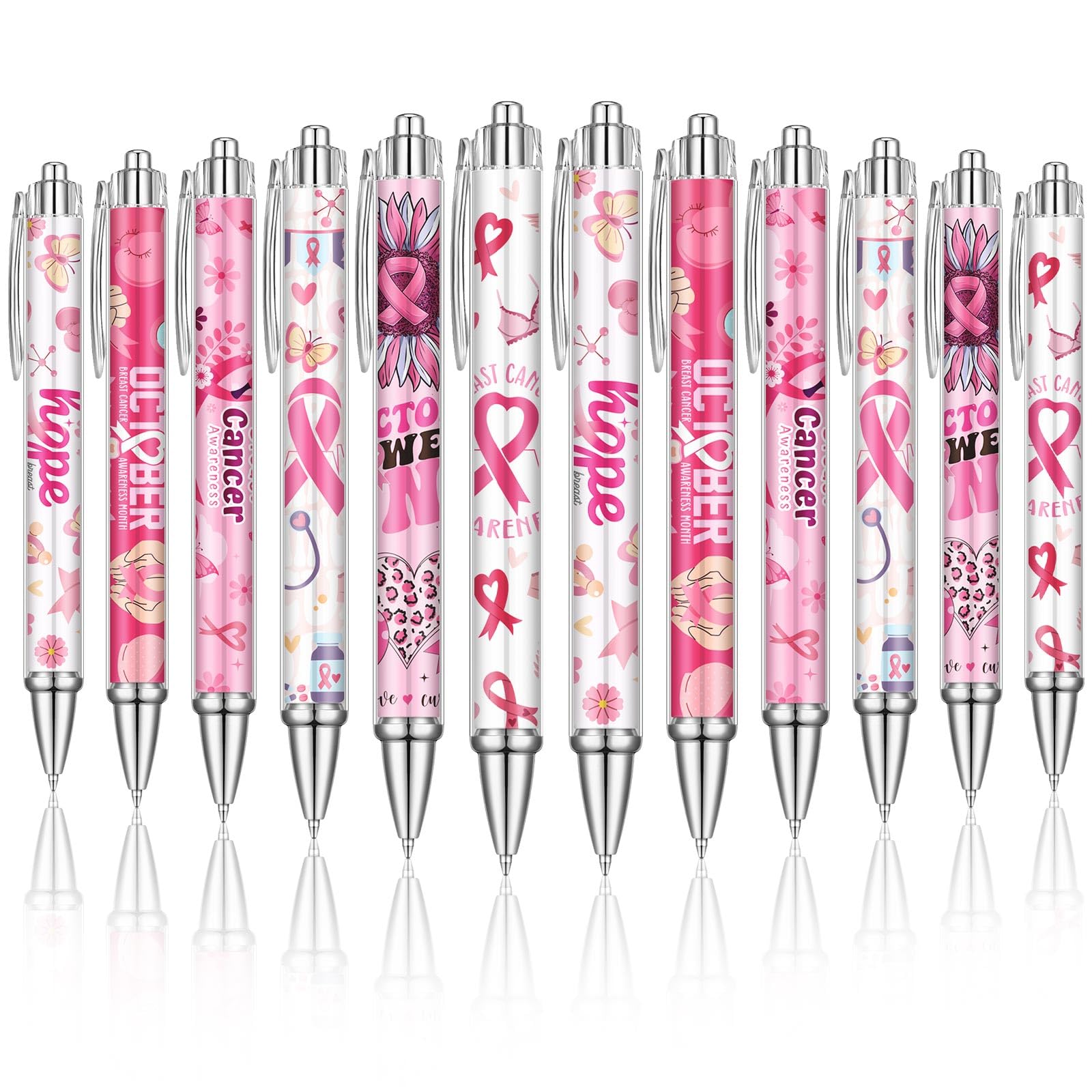 Photo 1 of Humyoun 24 Pcs Breast Cancer Awareness Gift Pen Pink Ribbon Black Ink Ballpoint Writing Pen Breast Cancer Awareness Party Favors Pink Ribbon Party Supplies Accessories Item Bulk Gift for Women Nurse