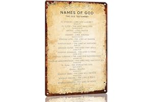 Tin Sign Names of God Metal Christian Bible Verses Wall Decor Scripture Art Poster Office Artwork Floral Plaque for Home Livi