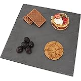 Creative Home Natural Slate Stone 12" Square Cheese Serving Board, Serving Platter