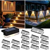 Solar Deck Lights, Solar Step Lights Outdoor Waterproof 16 Packs Warm White | LED Step Lights Waterproof Outdoor for Deck, Stairs, Step, Fence, Wall, Patio, Yard, Pool and Pathway