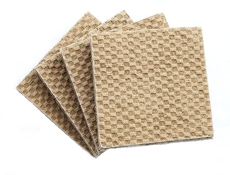 DURA-GRIP Heavy-duty 2 Square 3/8 Thick Non-Slip Rubber Furniture Floor Pads Protectors - Set of 8