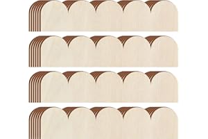 Threehoney 24 Pack Unfinished Scalloped Decorative Wood Trim Scalloped Edge Decorative Wood Molding Cute DIY Moulding Trim for Christmas Home Wall Cabinet Shelf and Window Door (15.75 x 3.54 Inch)