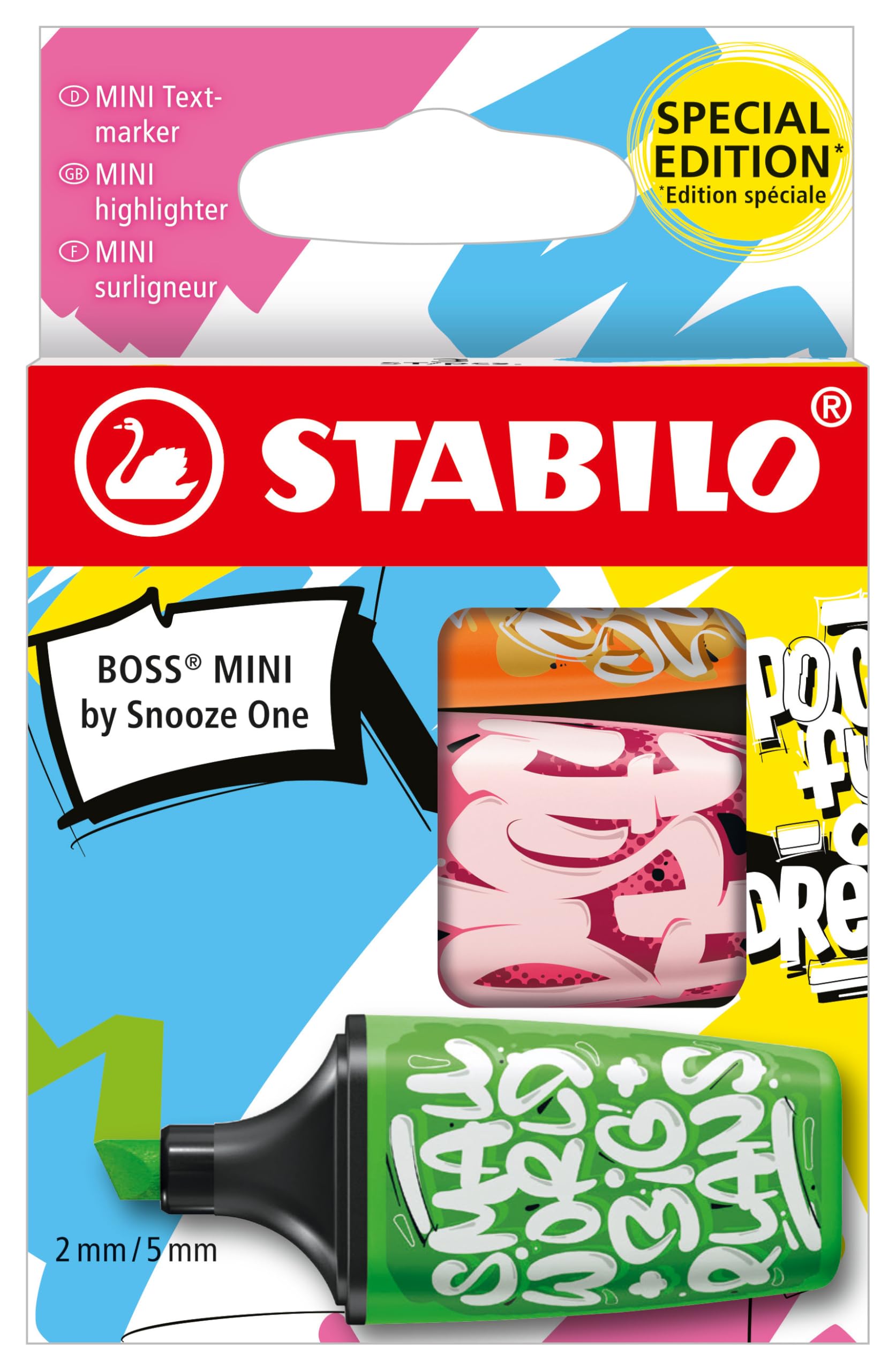 STABILO BOSS MINI by Snooze One - Highlighter - Pack of 3 - Orange, Pink, Green