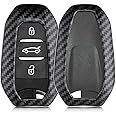 kwmobile Key Cover Compatible with Peugeot Citroen - Carbon