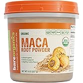 BareOrganics Maca Root Powder, Organic, Vegan, Non-GMO, Gluten-Free, Energy & Stamina Support, 8 oz