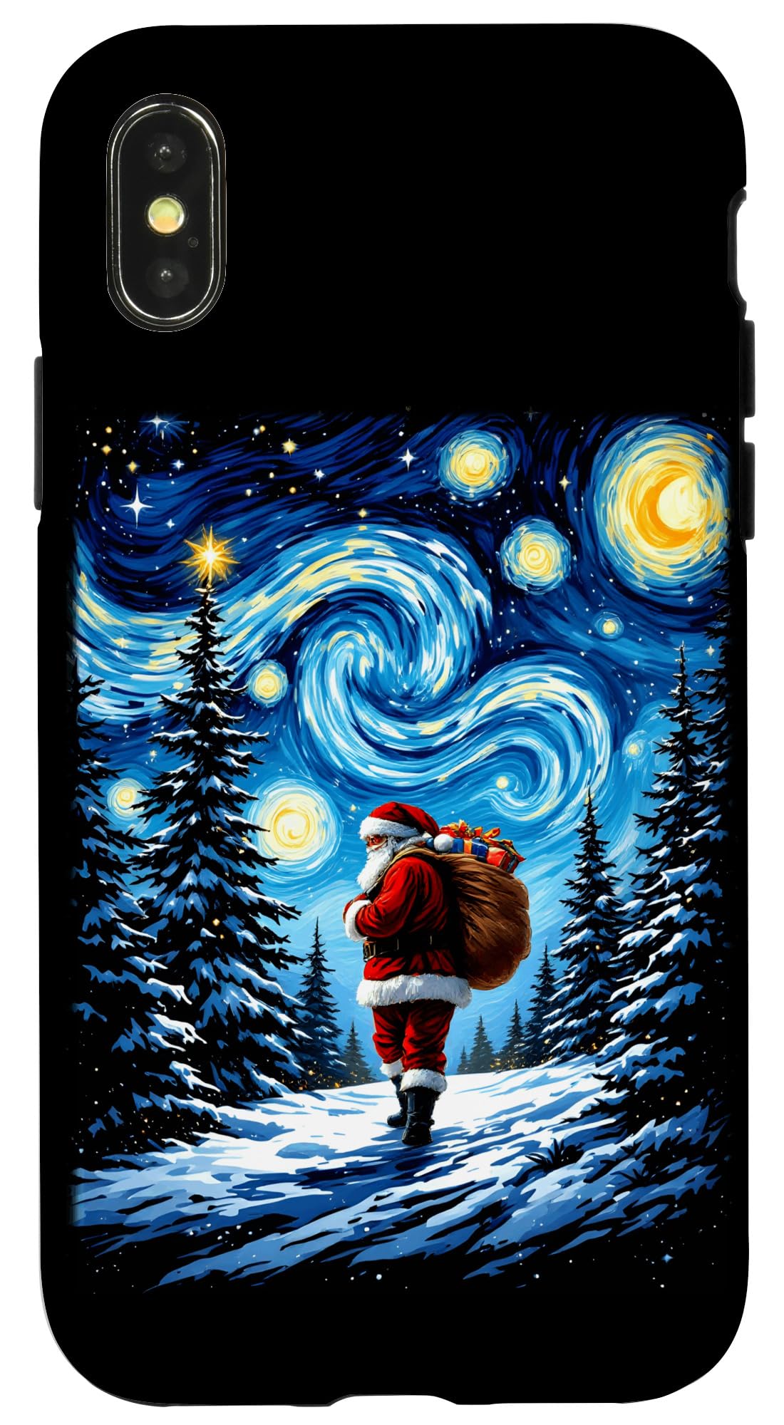iPhone X/XS Santa Claus Starry Night Van Gogh Winter Christmas Case