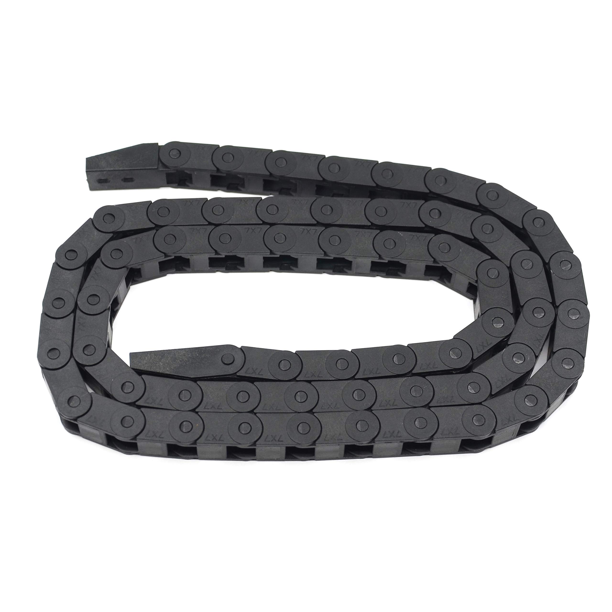 Befenybay R18 Internal Size 7X7mm 1Meter Length Black Plastic Flexible Drag Chain Cable Wire Carrier Closed Type for 3D Printer and CNC Machines (7mmX7mm- Close)