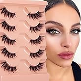 Half Lashes Natural Look Cat Eye False Eyelashes Wispy 3D Faux Mink Lashes Clear Band Fluffy Strip Eyelashes by Winifred