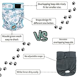Grecle Washable Female Dog Diapers (3 Pack) - No