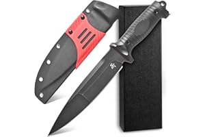 Sitivien ST36 Fixed Blade Knife 8mm Thick Sleipner Brushed Steel Blade Two Tone G10 Handle Full Tang EDC Fixed Knifes for Outdoor Camping Hunting Working(Black)