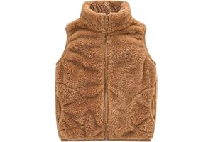 Toddler Baby Boys Girls Vest Fall Winter Warm Lightweight Sleeveless Fleece Zipper Coat Jacket with Pocket