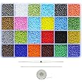 Bala&Fillic Glass Seed Beads 11/0 Seed Beads About 15600pcs in Box 24 Multicolor Assortment Craft Seed Beads for Jewelry Making (About 650pcs/Color, 24 Colors