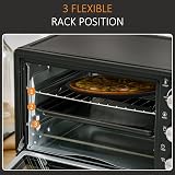 HOMCOM Mini Oven 21L Countertop Electric Grill Toaster 1400W Black view 5