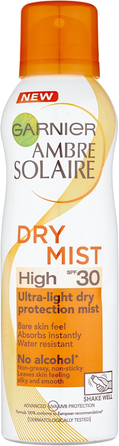 Garnier Ambre Solaire Dry Mist Sun Cream SPF 30, 200ml, UVA UVB Protection