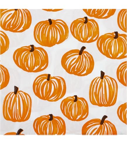 AnyDesign 120 Pack Fall Paper Napkins - 6.5 Inch Watercolor Pumpkin, Flower & Leaves Disposable Lunch Napkins For Thanksgiving & Autumn Parties