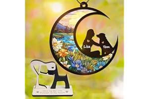 VinaTimes Dog Memorial Suncatcher Angel Dog Friendship Memorial Pet of Loss Ornament Sympathy Gift Acrylic Stained Glass Window Car Hanging for Dog Lovers Pet Bereavement Suncatcher, 6 Inches