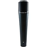GLS Audio Instrument Microphone, Professional Series ES-57, Mic Clip, Black | Unidirectional Pickup, 50hz-15khz Response, Metal Body, Lo-Z Xlr 3-Pin and Hi-Z 1/4 In Connector Support for Studio Setups