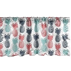Ambesonne Pineapple Window Valance, Summer Island