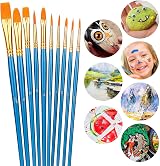 Amazon Basics Paint Brush Set PBT Wood Handle 10-Piece Assorted Sizes view 6