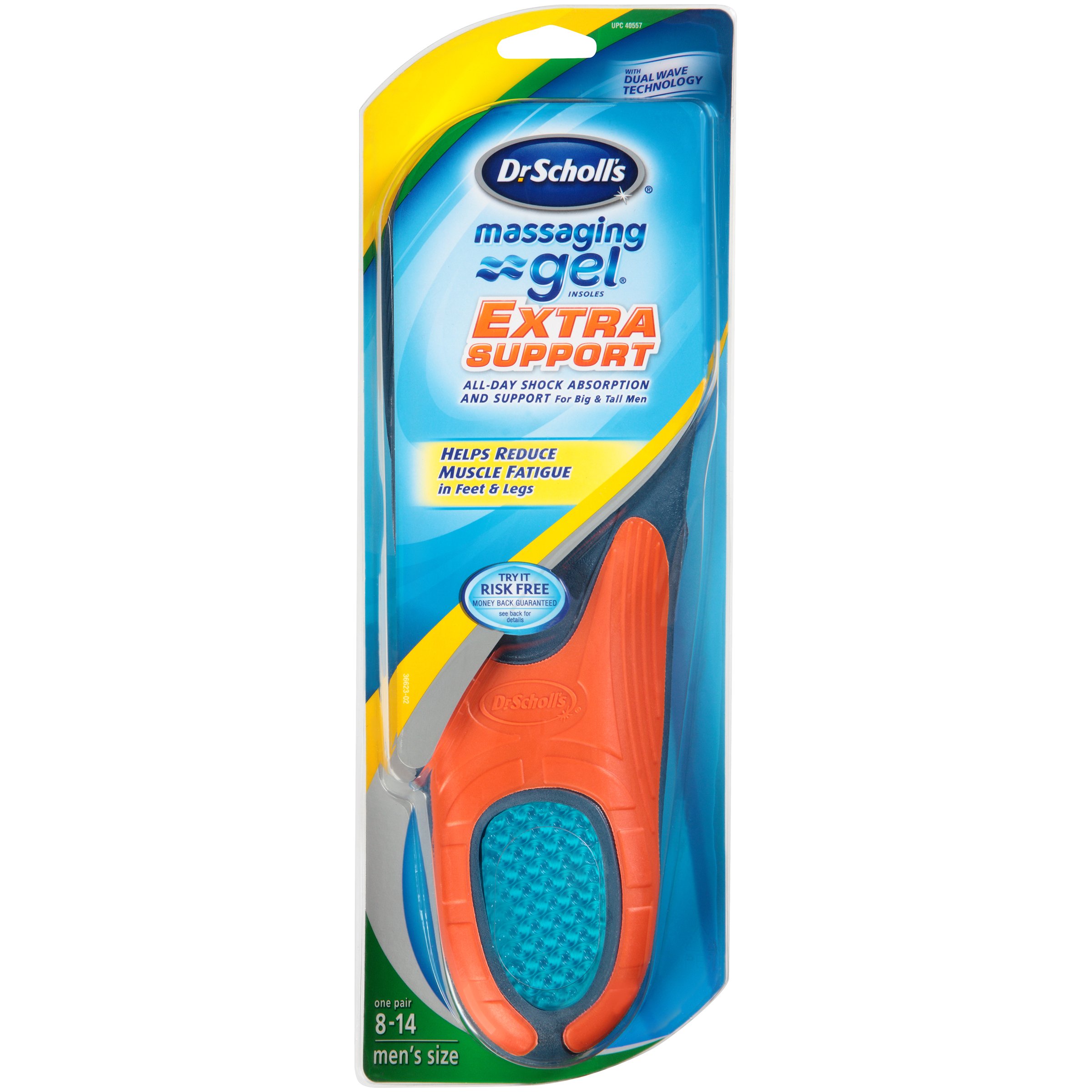 Dr. Scholl's Massaging Gel Extra Support Insoles (Men's Size 8 to 14) 1Pair Amazon