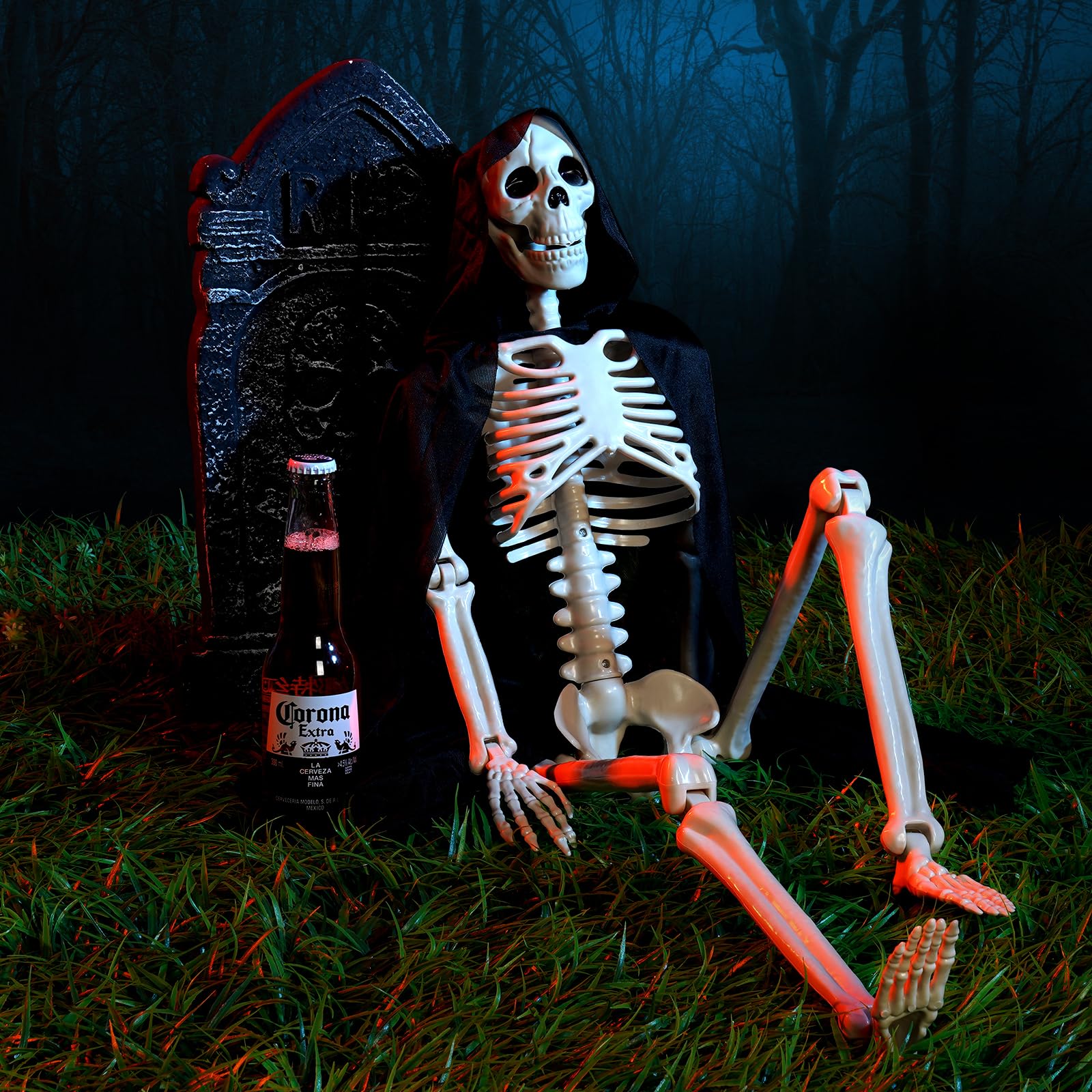 Photo 1 of Sizonjoy 36" Posable Halloween Skeleton Decorations, Full Body Realistic Bones with Movable Joints for Halloween Party Yard Haunted House Props Indoor Outdoor Decor