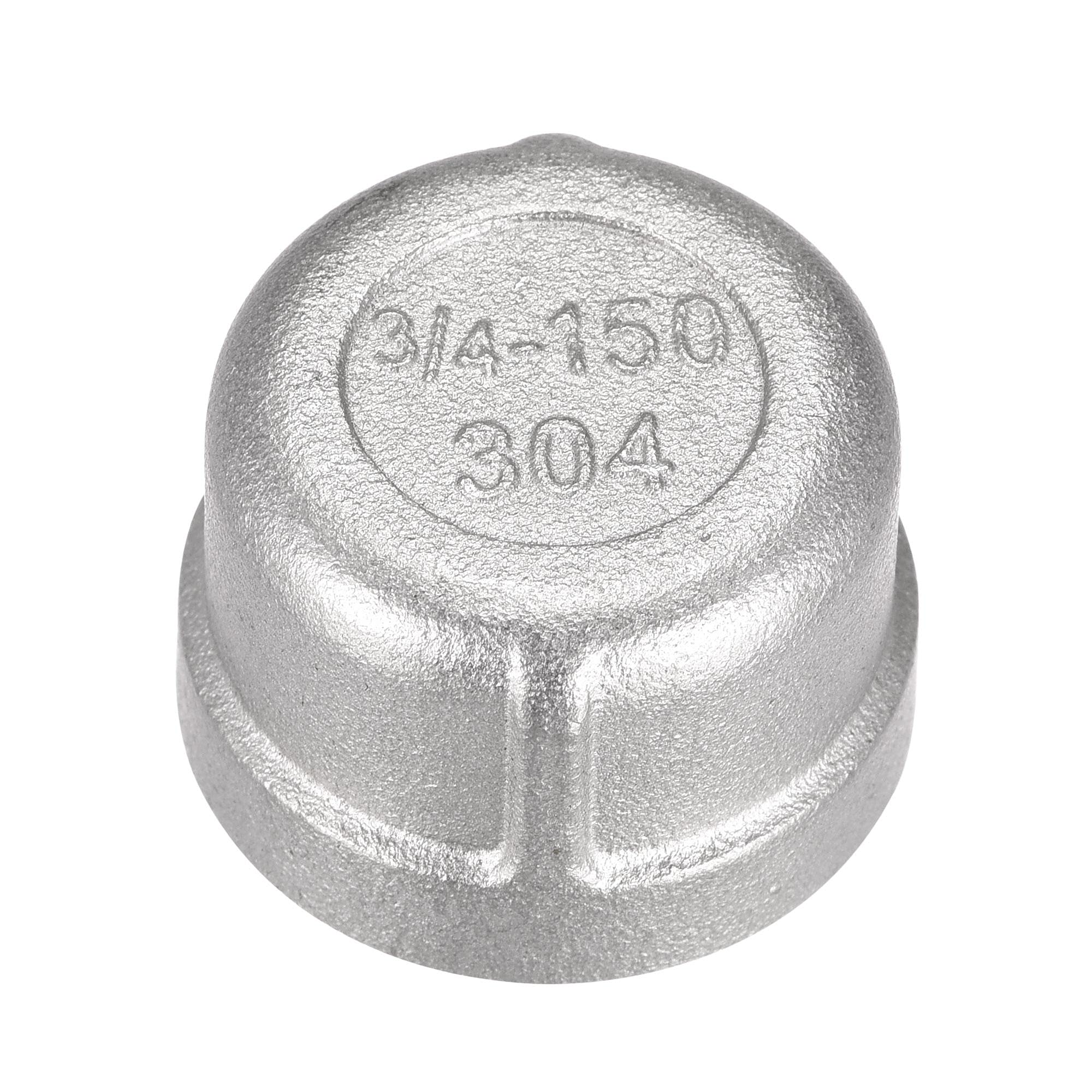 sourcing map 304 Stainless Steel Pipe End Cap Fitting 3/4 NPT Female Thread Plug
