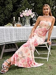 HTZMO Women Elegant Summer Bodycon Maxi Dress