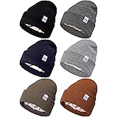 FEQO 6 Pack Satin Lined Beanie Soft Silk Lined Beanies Knit Winter Warm Cuffed Hats for Women Men