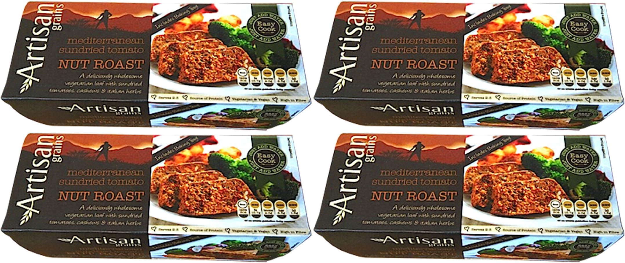 (4 Pack) - Artisan Grains - Mediterranean Sundried Tomato Nut Roast 200g