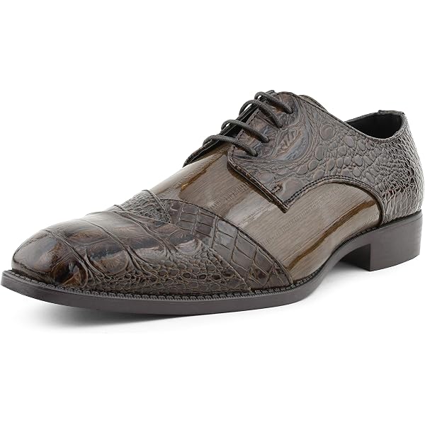 Amazon.com | Belvedere Men's Chapo Genuine Hornback Crocodile Exotic Skin  Oxford Dress Shoes 1465 (9, Brown) (9, Brown)