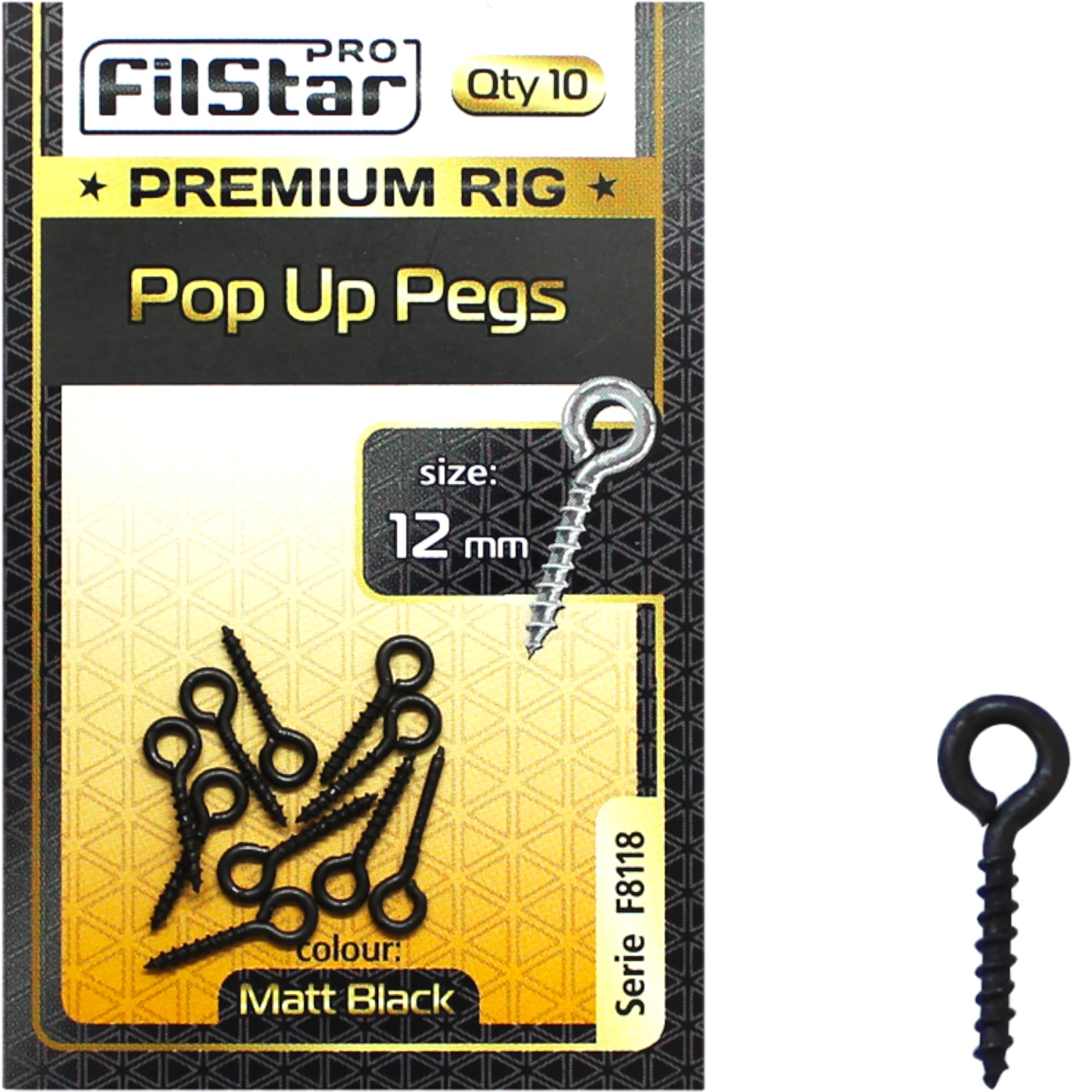 PRO FILSTAR Pop Up Pegs for Boilies 10 Pieces 12 mm - Bait Screws Pop Up for Fishing Hooks - Carp Fishing Screw - Fishing Bait Screws - Fishing Carp Feed Accessories - Pop Up Carp Hook Boilie