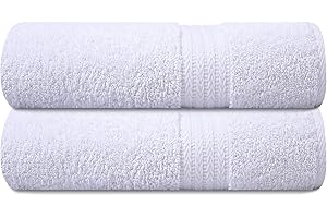 AKTI Premium Jumbo Bath Sheets for Adults - Pack of 2 Super Soft, 100% Ring Spun Cotton Highly Absorbent, Quick Dry, Hotel & Spa Luxury Bath Sheet - Extra Large Bath Sheet 35x70 Clearance | White