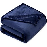 SheRest Multipurpose Flannel Fleece Blanket for Couch and Bed, Solid Color (Navy, Twin (60"x80"))
